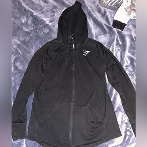 black gym shark zip up